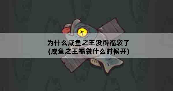 为什么咸鱼之王没得福袋了(咸鱼之王福袋什么时候开)