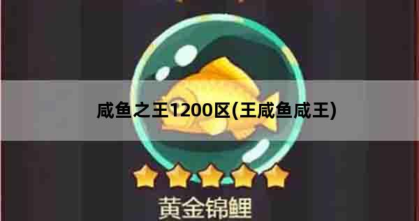 咸鱼之王1200区(王咸鱼咸王)