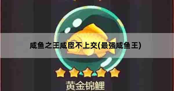 咸鱼之王咸臣不上交(最强咸鱼王)