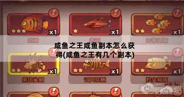 咸鱼之王咸鱼副本怎么获得(咸鱼之王有几个副本)