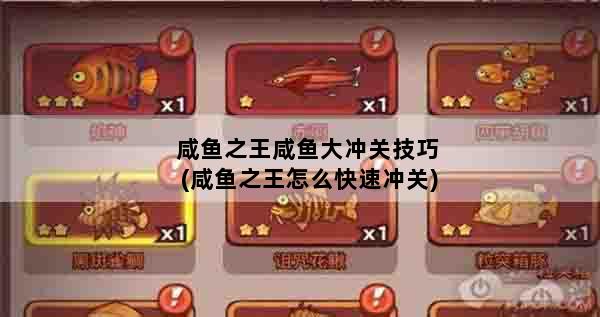 咸鱼之王咸鱼大冲关技巧(咸鱼之王怎么快速冲关)