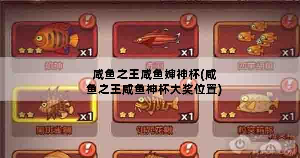 咸鱼之王咸鱼婶神杯(咸鱼之王咸鱼神杯大奖位置)